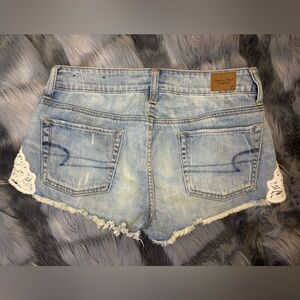 America Eagle Light Blue Denim Shorts